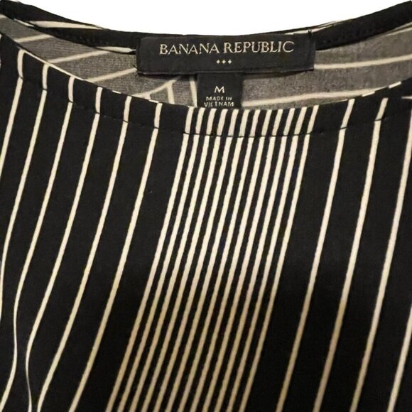 Banana Republic Black & White Dress Geometric Print Stretch Jersey Size M - Picture 7 of 9